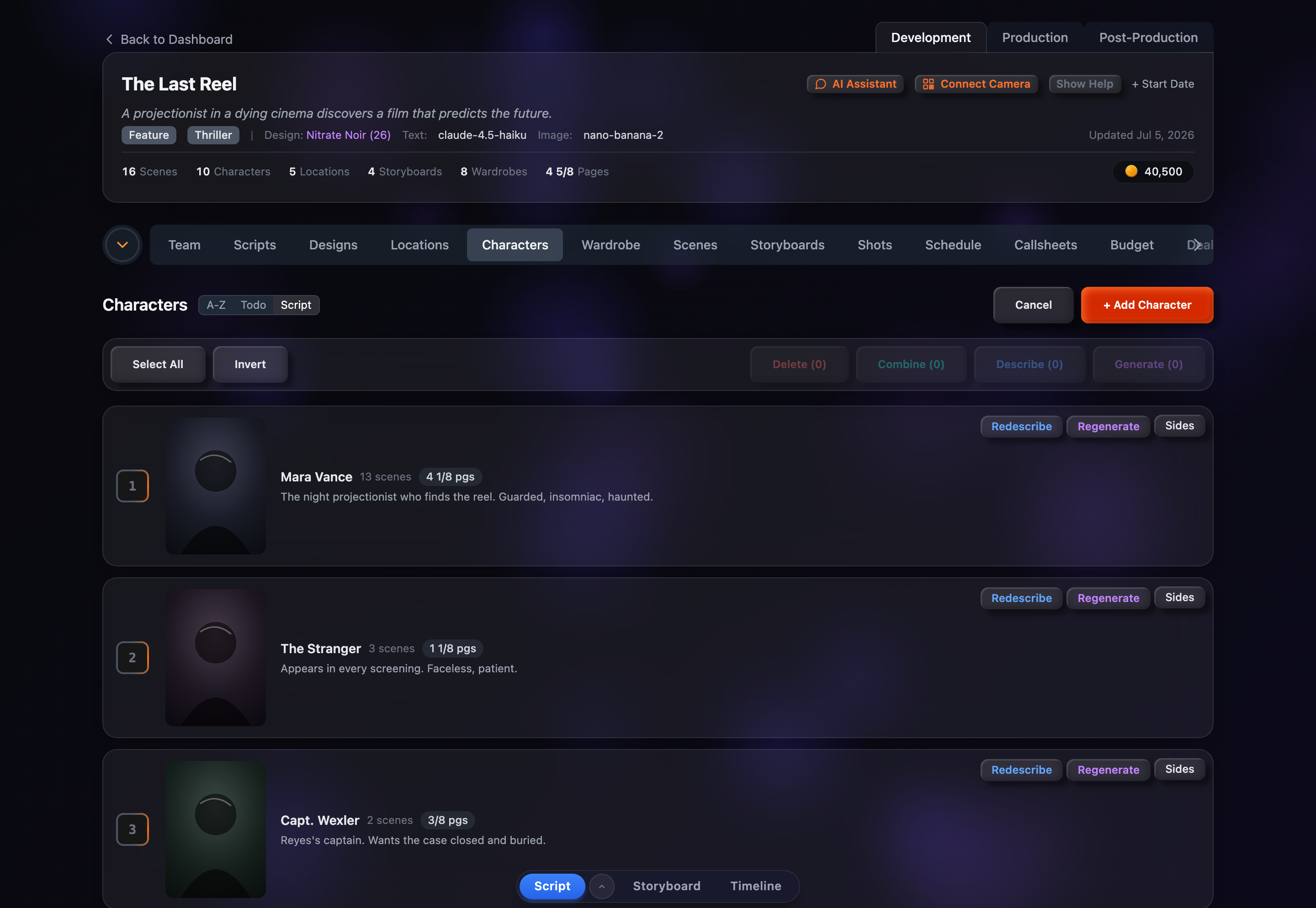 Select mode with the bulk-action toolbar