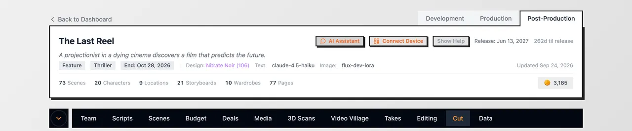 The project header with the AI Assistant button