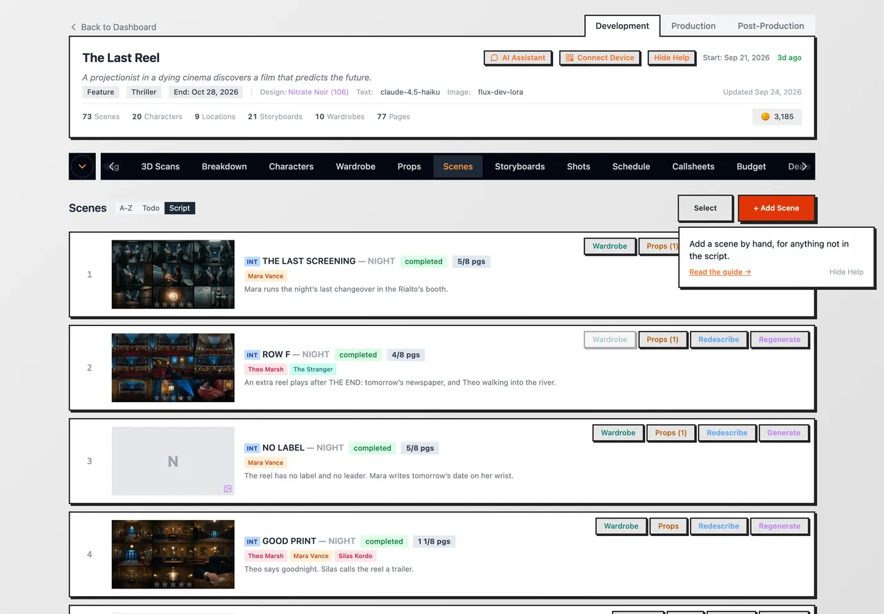 Help mode on, with a tooltip over a button and its Read the guide link