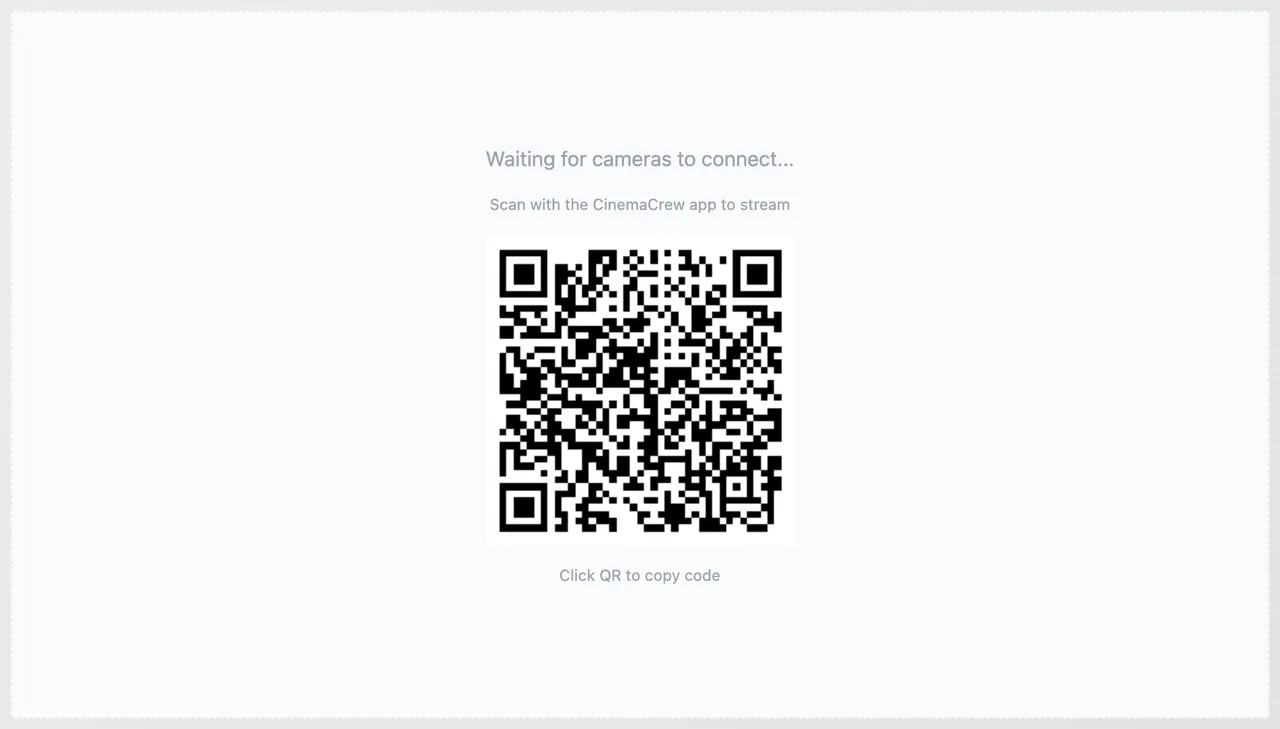 The waiting box with the pairing code to scan